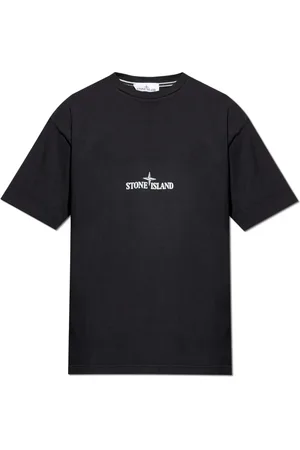 Stone Island Tops, Heren, Zwart, S, Katoen, Bedrukt T-shirt