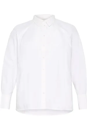 Kaffe Blouses & Shirts, Dames, Wit, XL, Witte Blouse met Kraag
