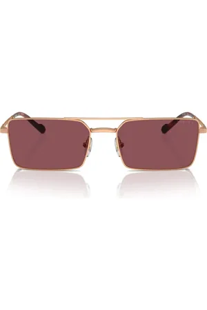 vogue Accessoires, unisex, Geel, 55 MM, Rechthoekige Gepolariseerde Zonnebril Gedurfde Stijl