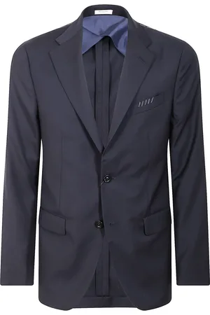 Boglioli Jassen, Heren, Blauw, M, Wol, Luxe wollen pak met K-jas