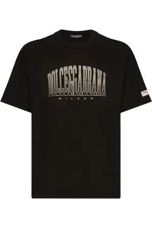 Dolce & Gabbana Tops, Heren, Zwart, L, Katoen, Zwarte losse T-shirts en Polos