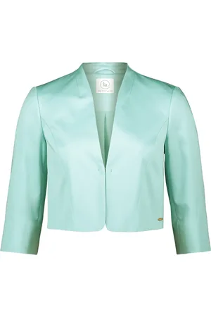 Betty & Co Jassen, Dames, Blauw, 2Xl, Leer, Bolero-jack effen