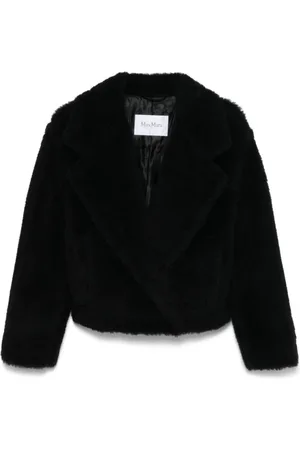Max Mara Jassen, Dames, Zwart, XS, Zwarte jas met drukknoopsluiting