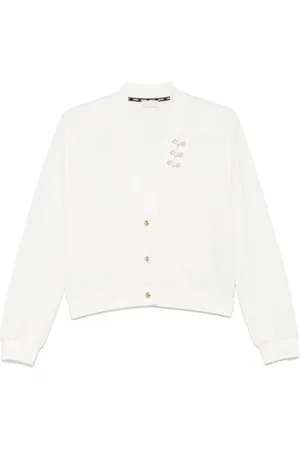Liu Jo Truien, Dames, Wit, XS, Witte Polo Shirt met Drukknopen