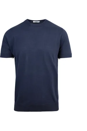 Paolo Pecora Tops, Heren, Blauw, XL, Katoen, Blauw T-shirt met Regular Fit