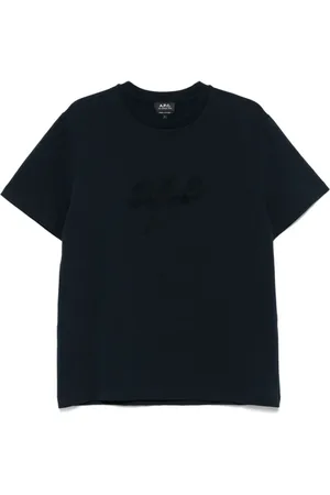 A.P.C. Tops, Heren, Blauw, L, Navy Crew Neck T-shirt