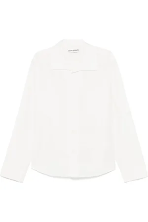 OUR LEGACY Blouses & Shirts, Dames, Wit, 5Xl, Stijlvolle Trechterhals Shirt