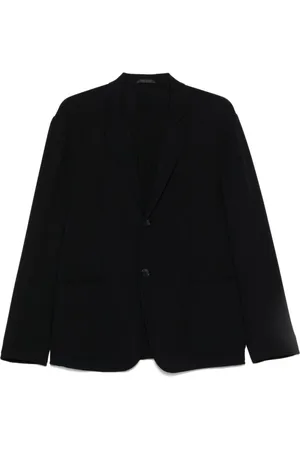 Giorgio Armani Jassen, Heren, Zwart, XL, Zwarte Jassen met Voorknoopsluiting