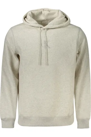 Calvin Klein Sweatshirts & Hoodies, Heren, Grijs, S, Katoen, Grijze hoodie met geborduurd logo