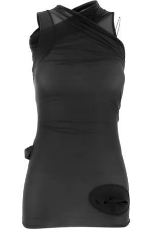 Rick Owens Tops, Dames, Zwart, S, Mouwloze Hollywood Banana Top