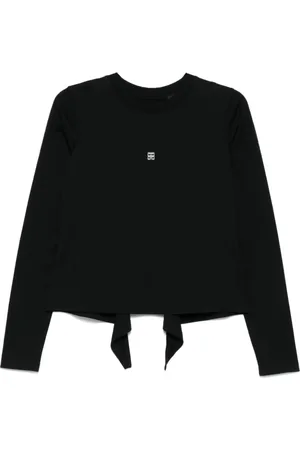 Givenchy Tops, Dames, Zwart, M, Zwart Handtekening 4G Crew Neck Sweater