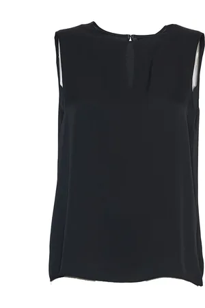 THEORY Tops, Dames, Zwart, L, Zwarte Zijden Georgette Shell Top