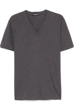 Dolce & Gabbana Tops, Heren, Grijs, S, Katoen, Casual Katoenen T-shirt in Zwart