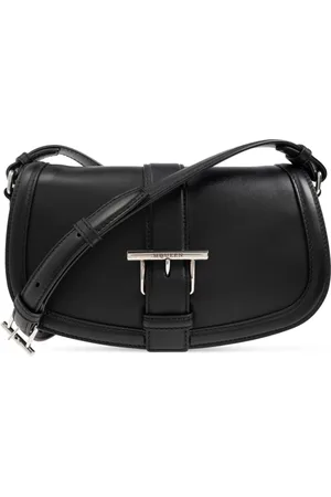 Alexander McQueen Tassen, Dames, Zwart, ONE Size, Leer, Schoudertas T-Bar Satchel