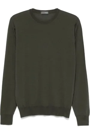 DRUMOHR Truien, Heren, Groen, 2Xl, Wol, Groene Merinowol Ronde Hals Trui