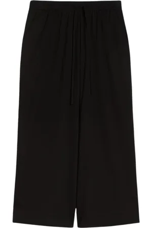 Max Mara Broeken, Dames, Zwart, M, Zwarte Wijde Pijp Korte Broek