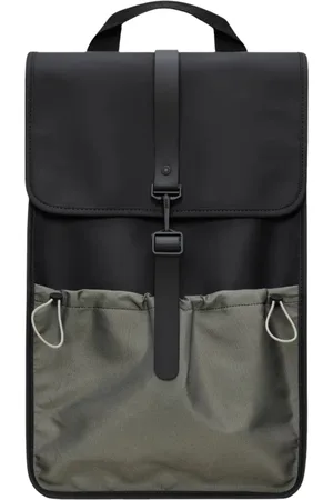 Rains Tassen, unisex, Zwart, ONE Size, Polyester, Rugzak met snap sluiting en laptopvak