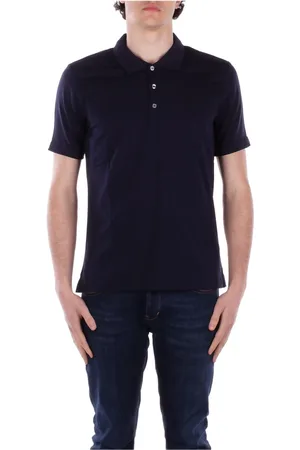 FAY Tops, Heren, Blauw, XL, Katoen, Logo Front Button Polo Shirt