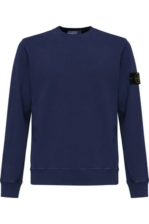 Stone Island Sweatshirts & Hoodies, Heren, Blauw, S, Katoen, Blauwe Vlammen Trui