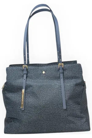 Borbonese Tassen, Dames, Blauw, ONE Size, Middelgrote Winkel Schoudertas