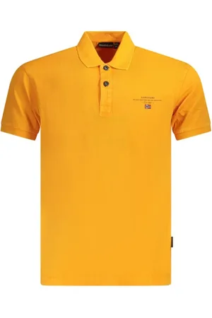 Napapijri Tops, Heren, Oranje, L, Stijlvolle Polo Shirt met Borduurwerk