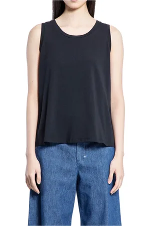 Max Mara Tops, Dames, Zwart, L, Katoen, Zwart Katoenen Jersey Mouwloze Top