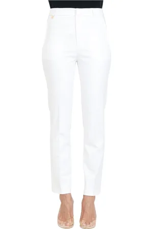 Ralph Lauren Broeken, Dames, Wit, S, Katoen, Witte katoenen stretchbroek Slim Fit