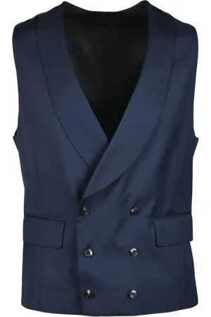 GABRIELE PASINI Pakken, Heren, Blauw, L, Wol, Wollen Gilet Vest