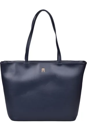 Tommy Hilfiger Tassen, Dames, Blauw, ONE Size, Polyester, Elegante Tote Bag met Ritssluiting