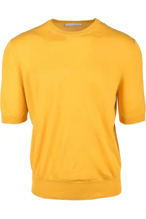 BALLANTYNE Tops, Heren, Geel, L, Katoen, Tshirt