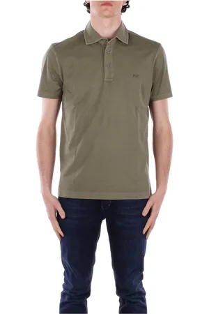 FAY Tops, Heren, Groen, M, Katoen, Groene Polo T-shirts en Polos