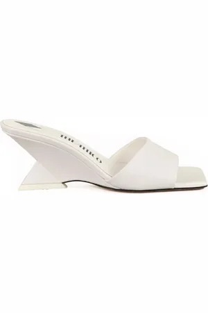The Attico Schoenen, Dames, Wit, 37 EU, Leer, Leren sandaal met leren zool