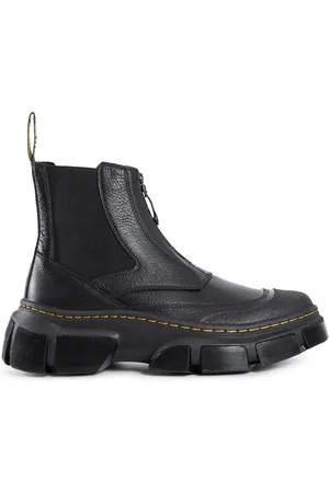 Dr. Martens Schoenen, Heren, Zwart, 43 1/2 EU, Leer, Zwarte Leren Zip Chelsea Laarzen