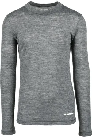 Jil Sander Tops, Heren, Grijs, S, Wol, Tshirt
