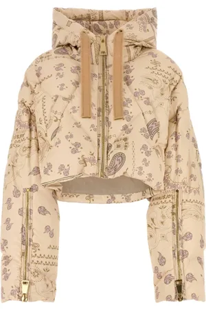 Khrisjoy Jassen, Dames, , S, Polyester, Stijlvolle Gewatteerde Jas met Print