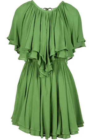Dondup Kleedjes, Dames, Groen, S, Chiffon, Damesjurk