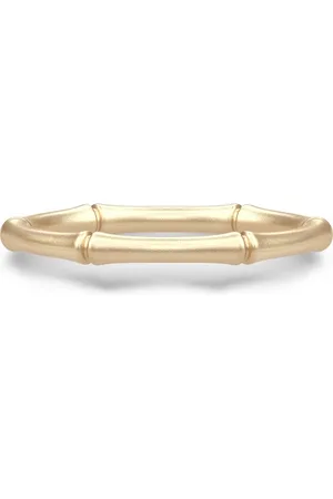 Julie Sandlau Accessoires, Dames, Geel, 58 MM, Bamboe, Bamboe Gouden Ring Elegante Stijl