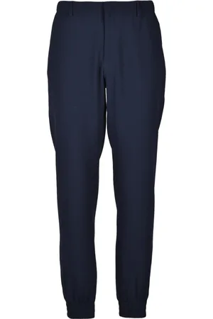 Emporio Armani Broeken, Heren, Blauw, M, Comfort Fit Wijde Pijp Broek met Elastiek