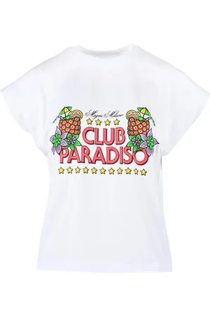 Msgm Tops, Dames, Wit, S, Katoen, Tshirt