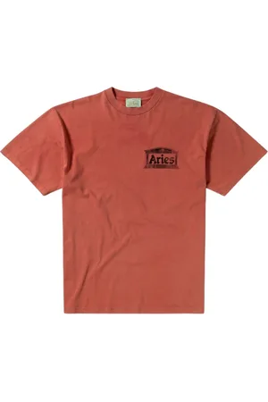 ARIES Tops, Heren, Rood, XL, Katoen, Vintage Tempel Grafische Tee