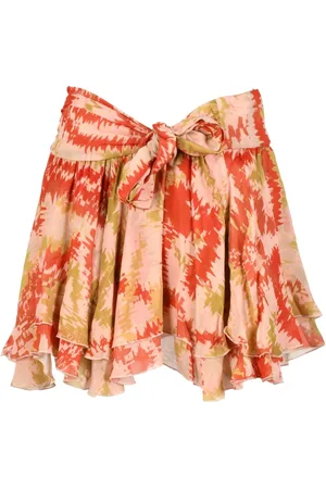 Dondup Rokken, Dames, Veelkleurig, M, Mini Voile Rok met Ritssluiting