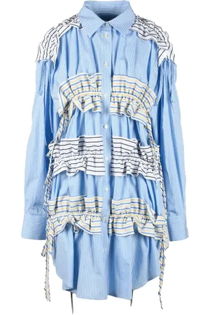 Msgm Kleedjes, Dames, Blauw, 2Xs, Katoen, Damesjurk