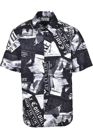 VERSACE Overhemden, Heren, Zwart, S, Katoen, Overhemd
