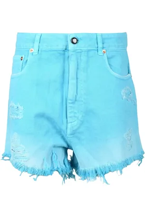 SEMICOUTURE Korte broeken, Dames, Blauw, W26, Katoen, Shorts