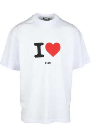 Msgm Tops, Heren, Wit, S, Katoen, Tshirt