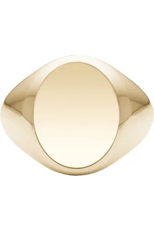 Julie Sandlau Accessoires, Dames, Wit, 46 MM, Classic Signet Ring - 14k goud