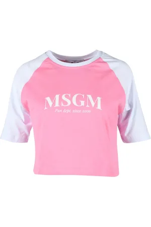 Msgm Tops, Dames, Roze, XS, Katoen, Tshirt