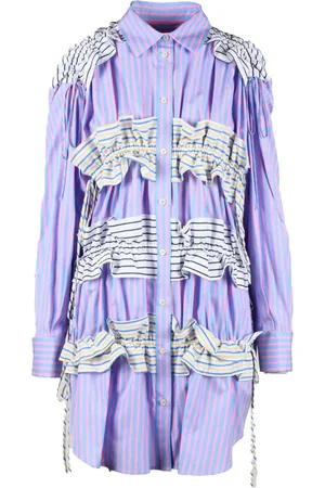 Msgm Kleedjes, Dames, Paars, M, Katoen, Damesjurk