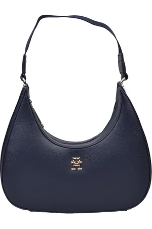Tommy Hilfiger Tassen, Dames, Blauw, ONE Size, Polyester, Schoudertas van gerecycled polyester met rits