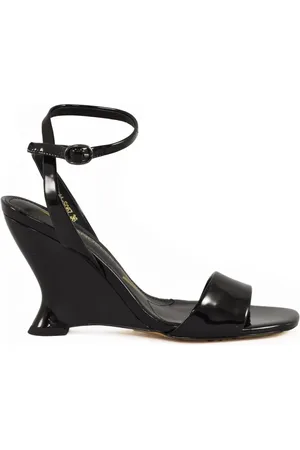 Emanuélle vee Schoenen, Dames, Zwart, 40 EU, Leer, Leren sandaal met rubberen zool
